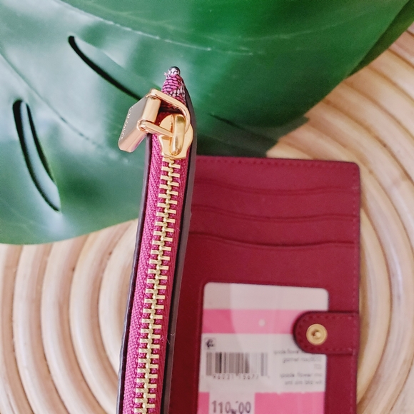 🆕 Kate Spade Garnet Rose Spade Flower Small Slim Bifold Wallet - Picture 4 of 4